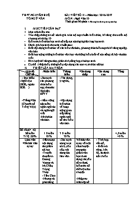 Đề và đáp án bài viết số 2 Ngữ văn lớp 10 - Năm học 2016-2017 - Trường THPT Mường Giôn